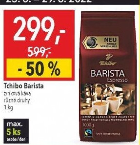 Zrnková káva Barista Espresso Tchibo
