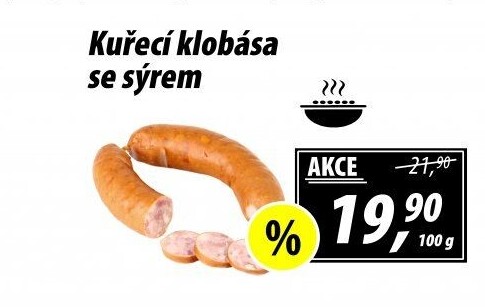 Kuřecí klobása se sýrem