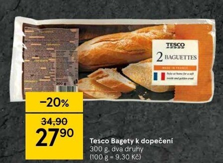 Bageta k dopečení Tesco