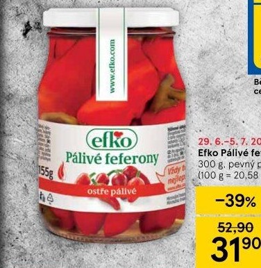 Feferony pálivé Efko