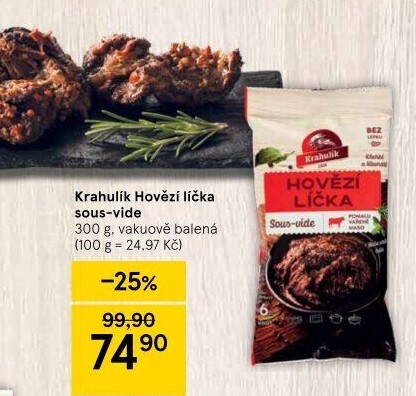 Hovězí líčka Sous vide Krahulík