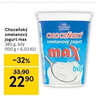 Jogurt smetanový max bílý Choceňský
