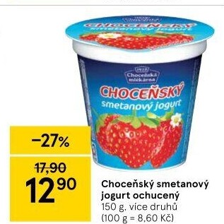 Jogurt smetanový ochucený Choceňský