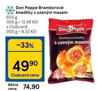 Knedlíky bramborové s uzeným masem mražené Don Peppe