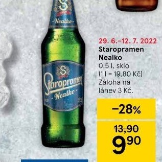 Nealkoholické pivo Staropramen