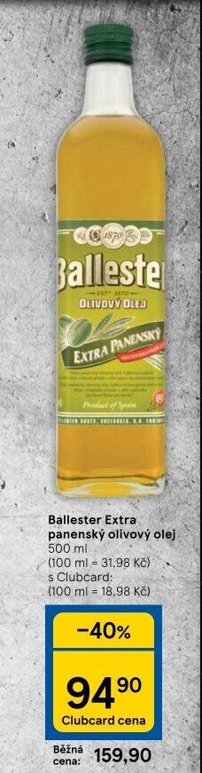 Olivový olej extra panenský Ballester
