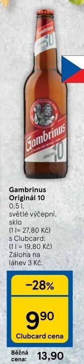 Pivo světlé výčepní Originál 10° Gambrinus