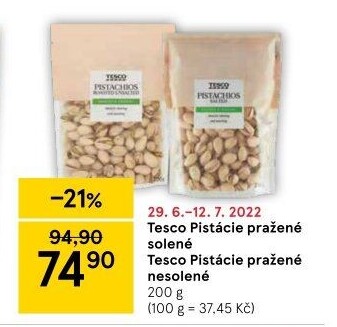 Pražené pistácie Tesco