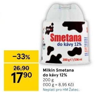 Smetana do kávy Milkin