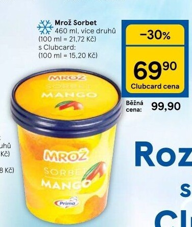 Sorbet v kelímku Mrož Prima