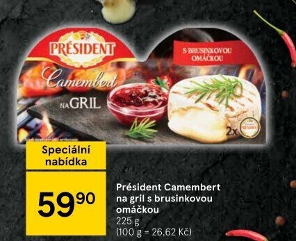 Sýr Camembert na gril Président