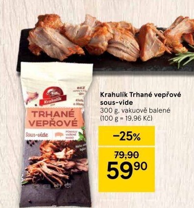 Vepřové trhané maso sous vide Krahulík