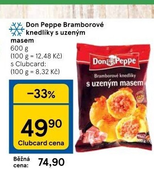 Knedlíky bramborové s uzeným masem mražené Don Peppe