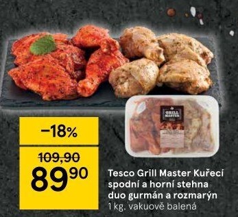 Marinovaná kuřecí stehna Gurmán a Rozemary Grill Master Tesco