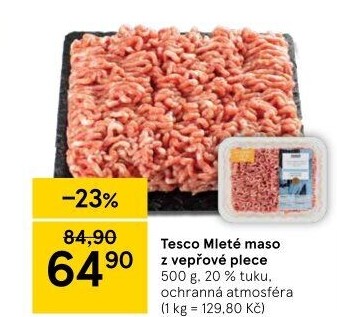 Maso mleté vepřové z plece Tesco