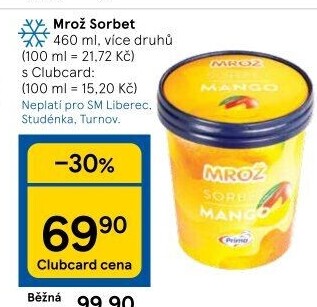 Sorbet v kelímku Mrož Prima