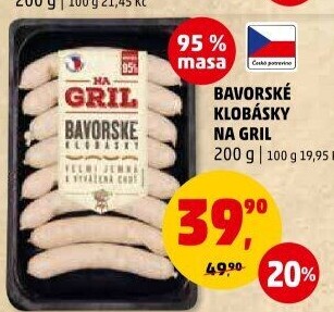 Bavorská klobása Na gril Penny