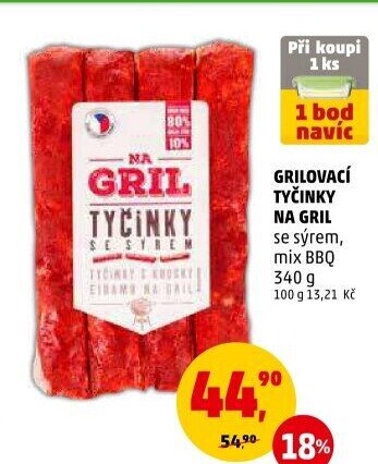 Grilovací tyčinky se sýrem Na gril Penny