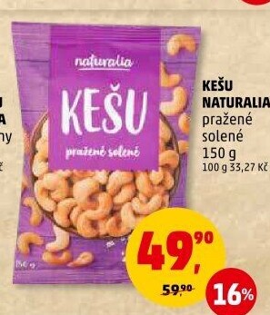 Kešu pražené Naturalia