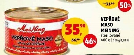 Maso vepřové ve vlastní šťávě Meining