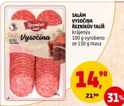 Salám Vysočina Řezníkův talíř
