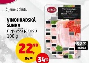 Šunka vinohradská nejvyšší jakosti LE&amp