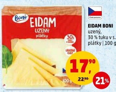 Sýr Eidam uzený 30% Boni
