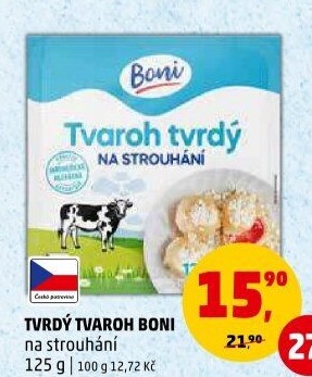 Tvaroh tvrdý na strouhání Boni