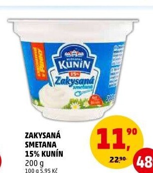 Zakysaná smetana Kunín 15%
