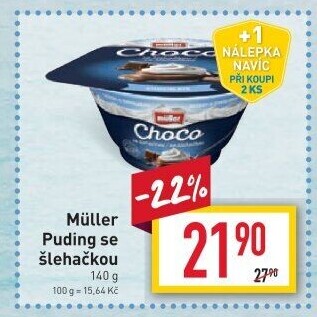 Dezert pudink se šlehačkou Müller
