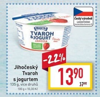 Dezert tvaroh s jogurtem jihočeský Madeta