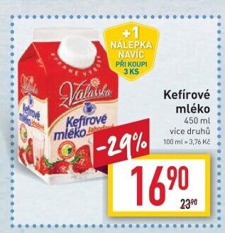 Kefírové mléko ochucené Mlékárna Valašské Meziříčí