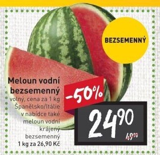 Meloun vodní bezsemenný