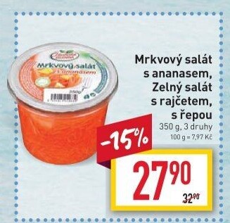 Mrkvový salát s ananasem Jihočeská zelenina