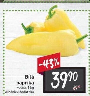 Paprika bílá