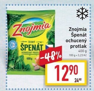 Špenátový protlak ochucený mražený Znojmia