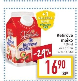 Kefírové mléko ochucené Mlékárna Valašské Meziříčí