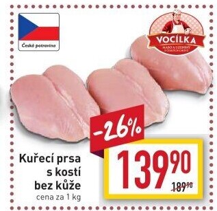 Kuřecí prsa s kostí Vocílka