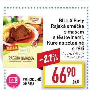 Rajská omáčka s těstovinami Easy Billa