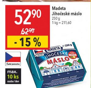 Máslo Jihočeské Madeta