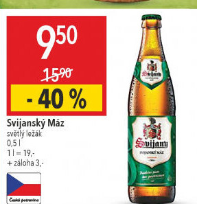 Pivo světlý ležák 11° Svijanský Máz Svijany