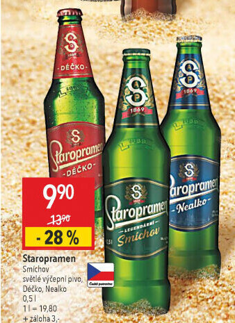 Pivo světlé výčepní 10° Smíchov Staropramen