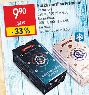 Ruská zmrzlina Premium Plombir