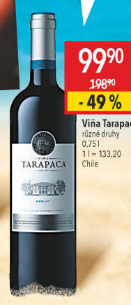 Víno Merlot Viňa Tarapaca