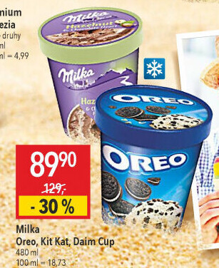 Zmrzlina v kelímku Milka