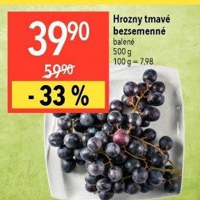 Hrozny tmavé bezsemenné