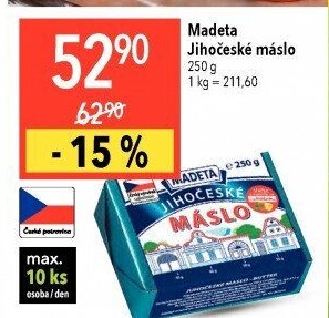 Máslo Jihočeské Madeta