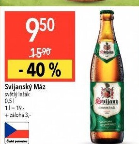 Pivo světlý ležák 11° Svijanský Máz Svijany