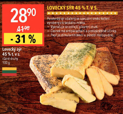 Sýr lovecký 45%