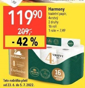 Toaletní papír 4vrstvý Exclusive Harmony